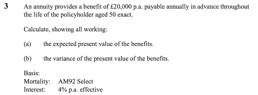 actuarial question