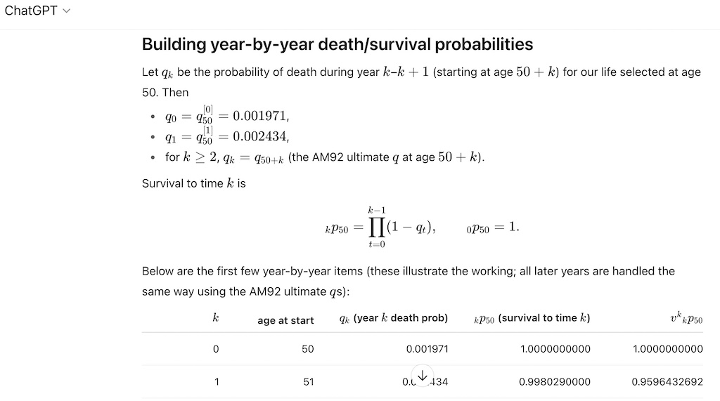 actuarial chatgpt answer