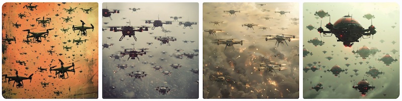 Multiple drones for warfare