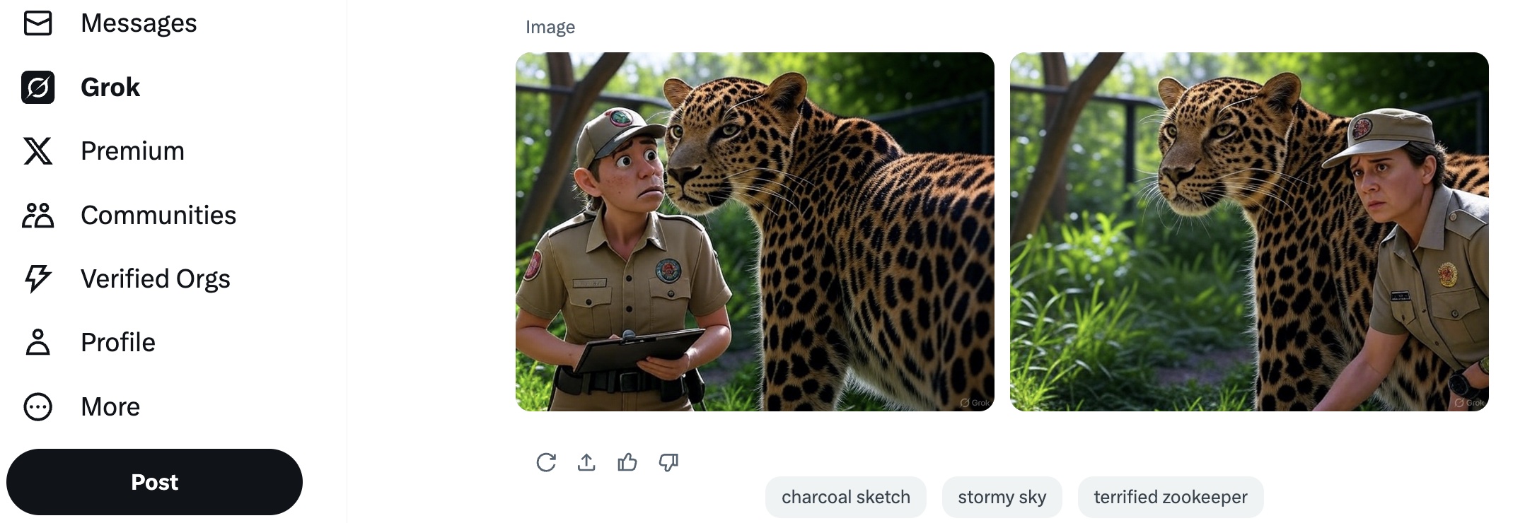 Images from Grok of a Leopard