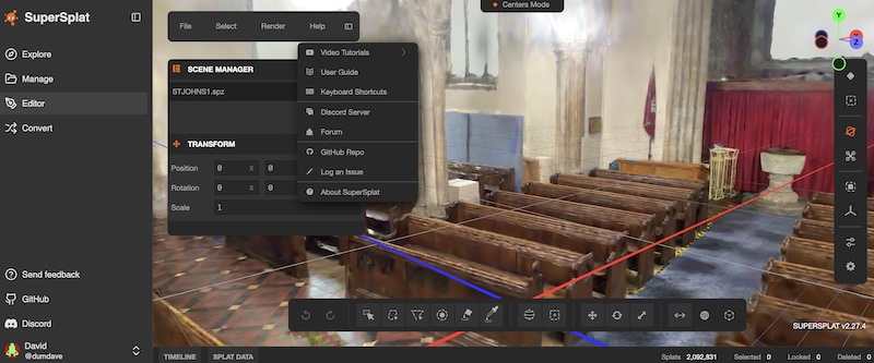 Screenshot of the splat version of St Johns Church, Chipping Sodbury BS37