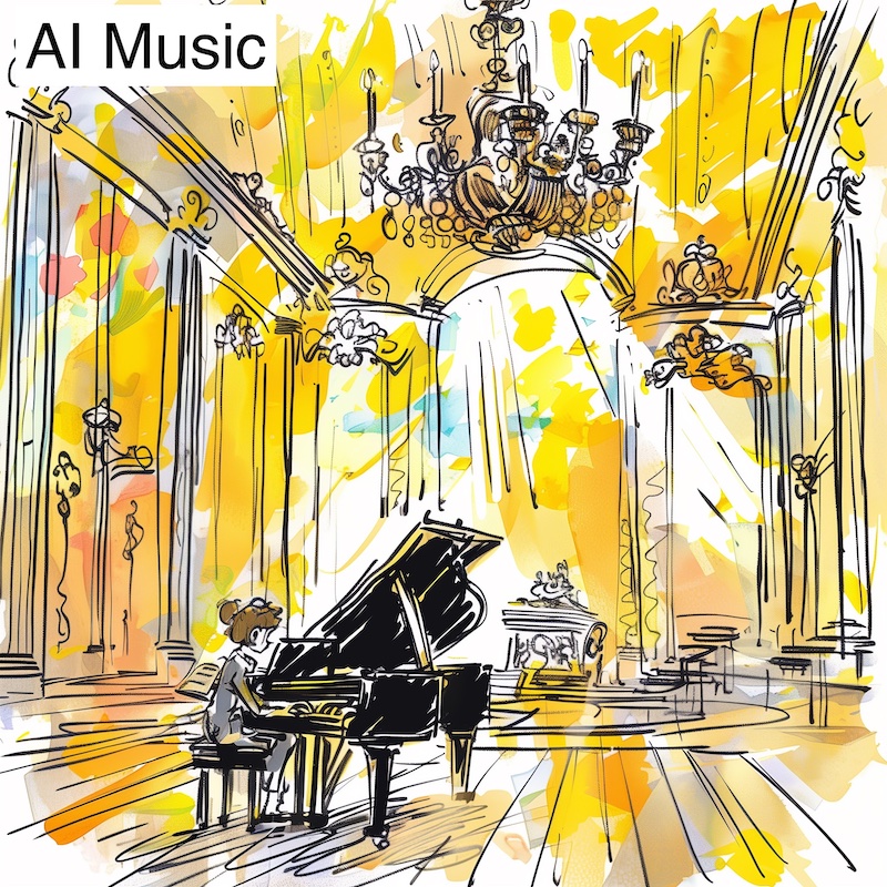 piano in large hall