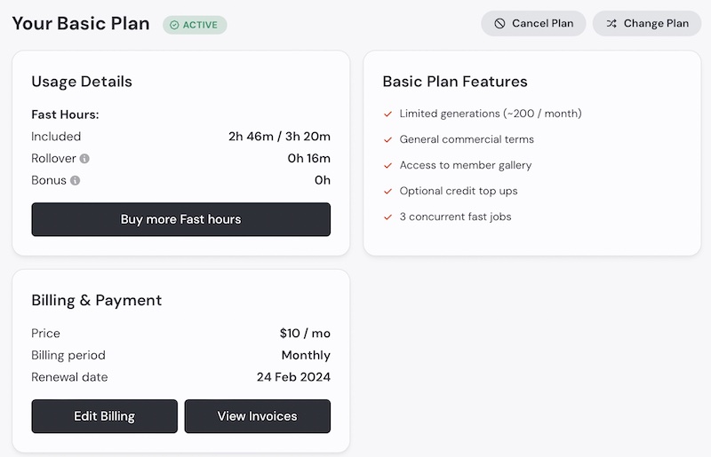 Midjourney plan