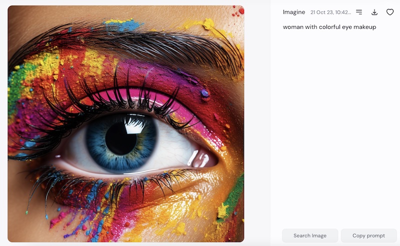 Midjourney showcase example with prompt