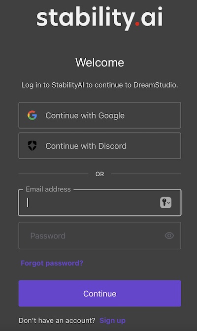 Stability AI logon prompt1